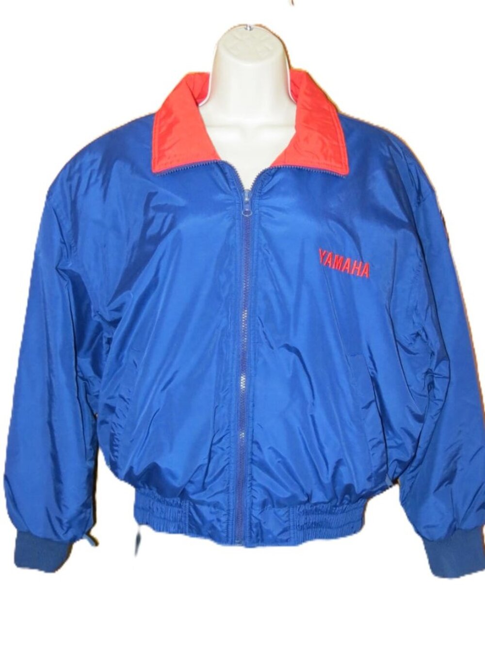 VTG Women's Yamaha Reversible Jacket Red Blue Racing Bomber Windbreaker L